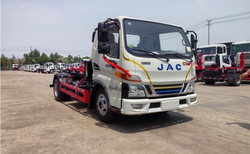 江淮插電式混合動(dòng)力車廂可卸式垃圾車