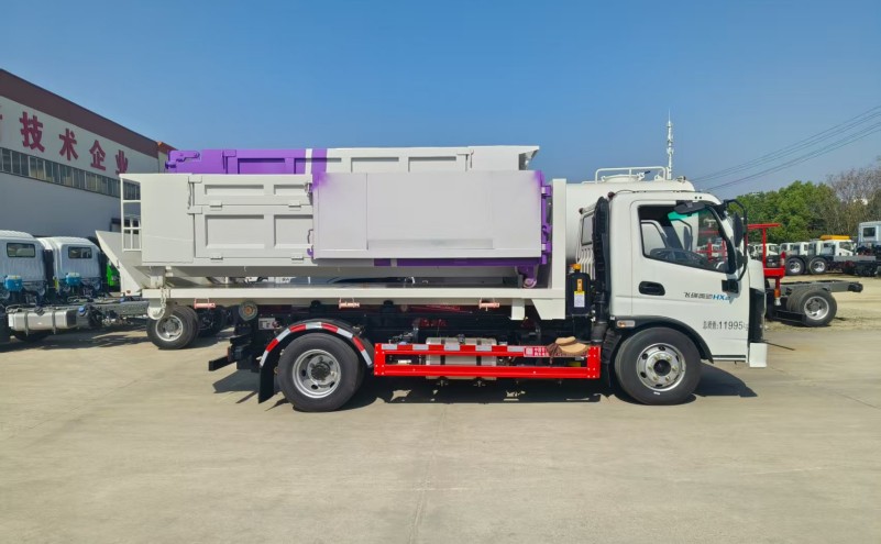 奧馳小黃牌插電式混合動力車廂可卸式垃圾車